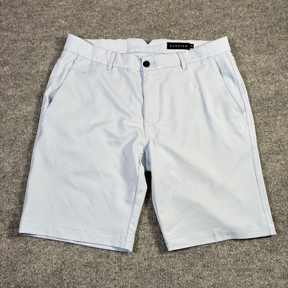 Dunning Golf Shorts Mens 33 Light Blue Excellent Performance Stretch Technical